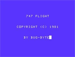 Title screen of 747 on the Acorn Atom.