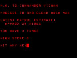 Title screen of Minefield on the Acorn Atom.