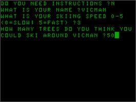 Title screen of Ski-Run on the Acorn Atom.