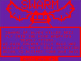 Title screen of Swarm on the Acorn Atom.