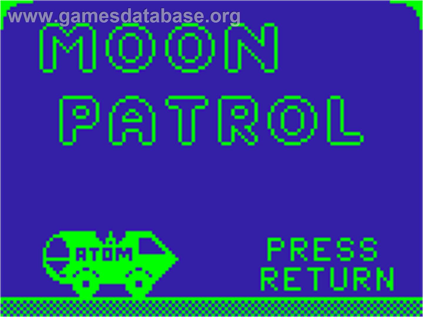 Moon Patrol - Acorn Atom - Artwork - Title Screen