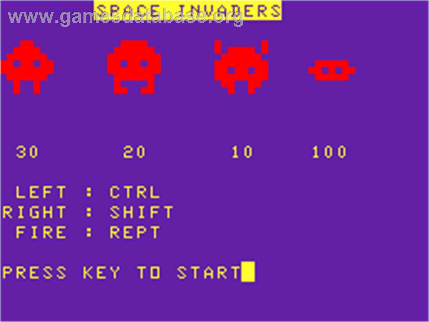 Space Invaders - Acorn Atom - Artwork - Title Screen