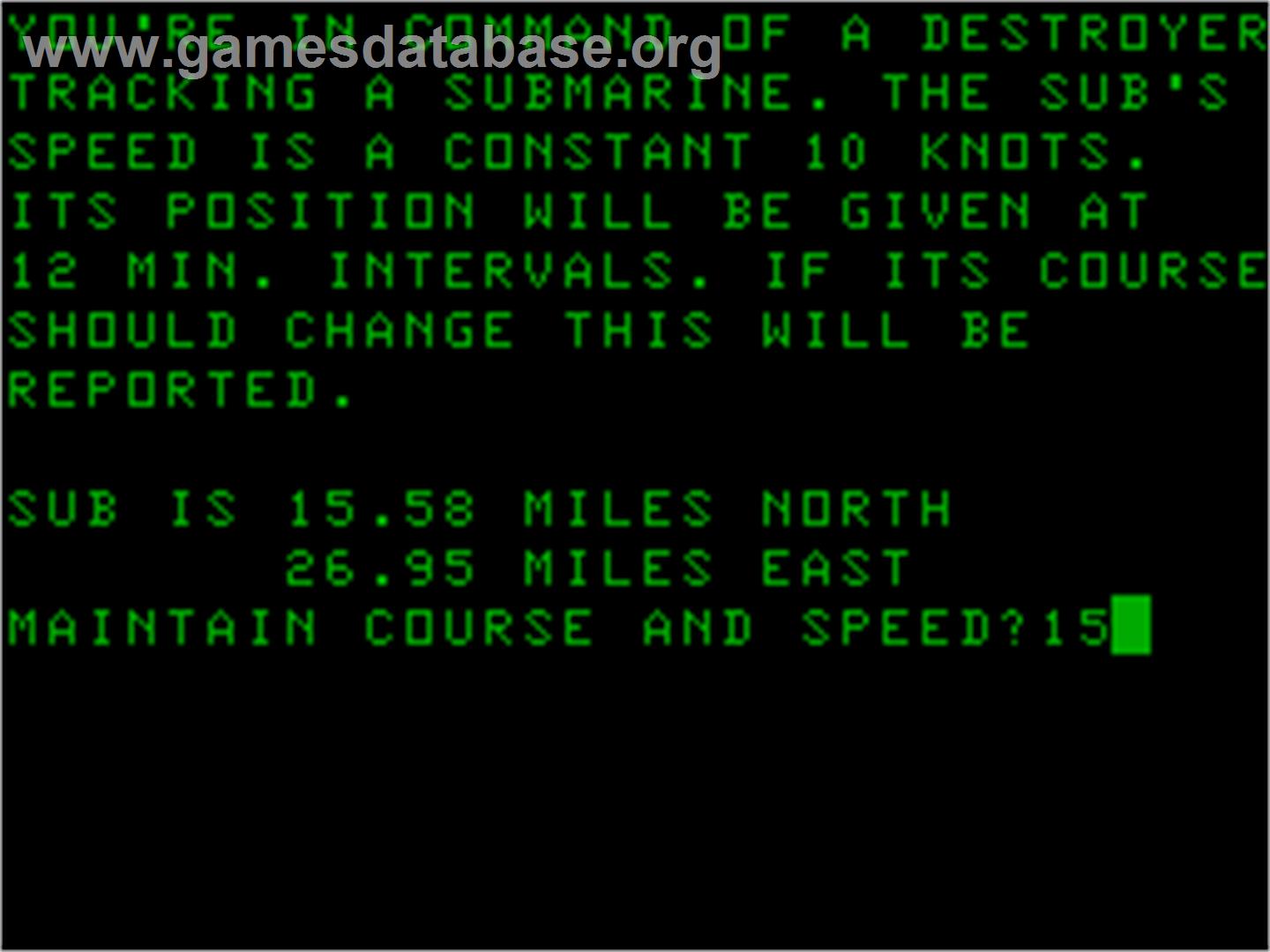 Sub Hunt - Acorn Atom - Artwork - Title Screen