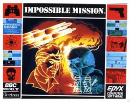 Box cover for Impossible Mission on the Acorn BBC Micro.