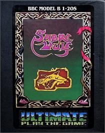 Box cover for Sabre Wulf on the Acorn BBC Micro.