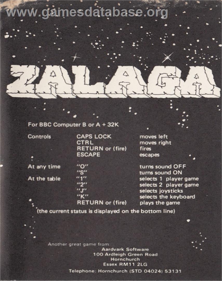 Zalaga - Acorn BBC Micro - Artwork - Box