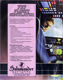 Box back cover for 737 Flight Simulator on the Acorn BBC Micro.