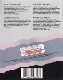 Box back cover for Adventures of Buckaroo Banzai, The - Across the 8th Dimension! on the Acorn BBC Micro.