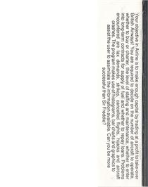 Box back cover for Airline on the Acorn BBC Micro.