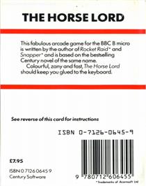 Box back cover for Horse Lord, The on the Acorn BBC Micro.