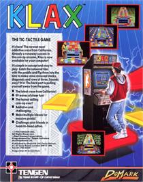 Box back cover for Klax on the Acorn BBC Micro.