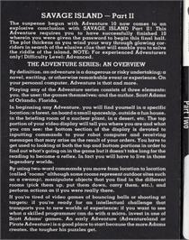 Box back cover for Savage Island Part 2 on the Acorn BBC Micro.