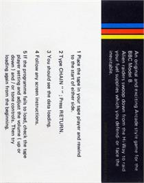 Box back cover for Space Hi-way on the Acorn BBC Micro.