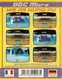 Box back cover for Yie Ar Kung-Fu on the Acorn BBC Micro.