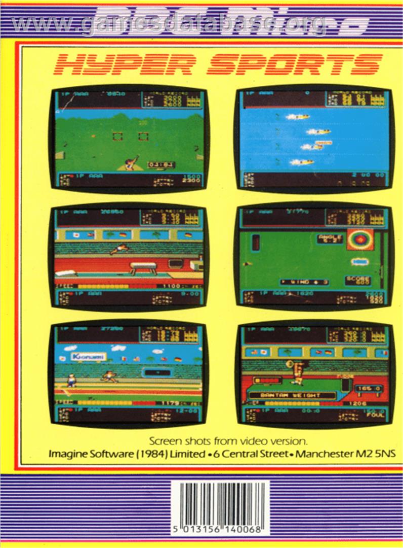 Hyper Sports - Acorn BBC Micro - Artwork - Box Back