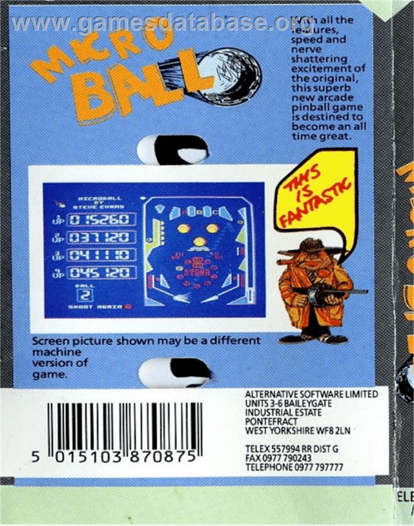 Microball - Acorn BBC Micro - Artwork - Box Back