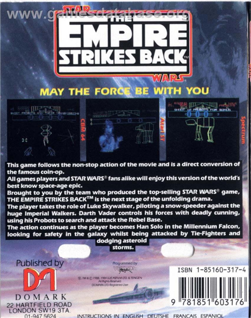 Star Wars - The Empire Strikes Back - Acorn BBC Micro - Artwork - Box Back