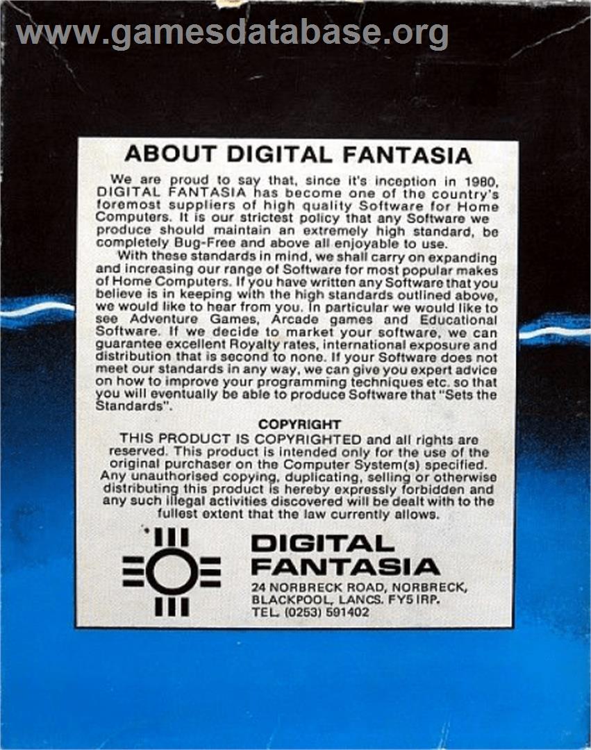 Time Machine, The - Acorn BBC Micro - Artwork - Box Back