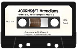 Cartridge artwork for Arcadians on the Acorn BBC Micro.
