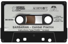Cartridge artwork for Barbarian - The Ultimate Warrior on the Acorn BBC Micro.
