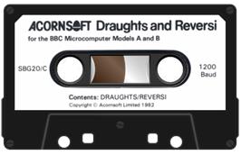 Cartridge artwork for Draughts (Acornsoft) on the Acorn BBC Micro.