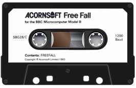 Cartridge artwork for Free Fall on the Acorn BBC Micro.