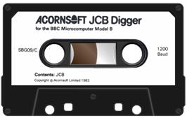 Cartridge artwork for JCB Digger on the Acorn BBC Micro.
