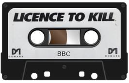 Cartridge artwork for Licence To Kill on the Acorn BBC Micro.