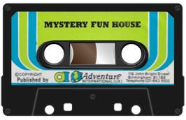 Cartridge artwork for Mystery Fun House on the Acorn BBC Micro.