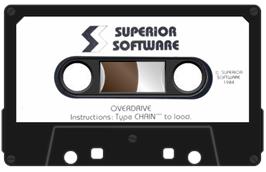 Cartridge artwork for Overdrive on the Acorn BBC Micro.