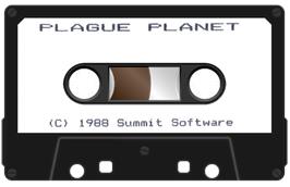 Cartridge artwork for Plague Planet on the Acorn BBC Micro.