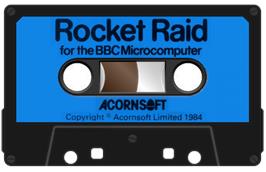 Cartridge artwork for Rocket Raid on the Acorn BBC Micro.
