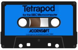 Cartridge artwork for Tetrapod on the Acorn BBC Micro.