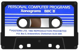 Cartridge artwork for Xanagrams on the Acorn BBC Micro.