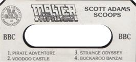 Top of cartridge artwork for Adventures of Buckaroo Banzai, The - Across the 8th Dimension! on the Acorn BBC Micro.
