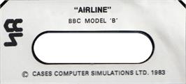 Top of cartridge artwork for Airline on the Acorn BBC Micro.