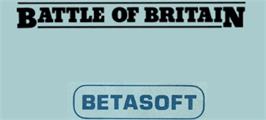 Top of cartridge artwork for Battle of Britain (Design People) on the Acorn BBC Micro.