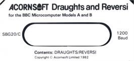 Top of cartridge artwork for Draughts (Micro User) on the Acorn BBC Micro.
