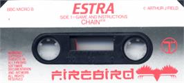 Top of cartridge artwork for Estra on the Acorn BBC Micro.