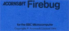 Top of cartridge artwork for Firebug on the Acorn BBC Micro.