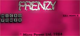Top of cartridge artwork for Frenzy on the Acorn BBC Micro.