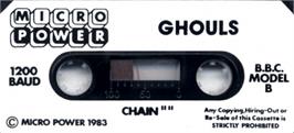 Top of cartridge artwork for Ghouls on the Acorn BBC Micro.