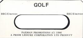 Top of cartridge artwork for Golf (Micro User) on the Acorn BBC Micro.