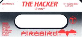 Top of cartridge artwork for Hacker, The on the Acorn BBC Micro.