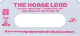 Top of cartridge artwork for Horse Lord, The on the Acorn BBC Micro.