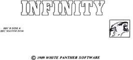 Top of cartridge artwork for Infinity on the Acorn BBC Micro.