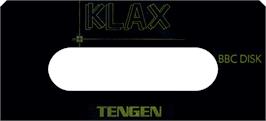 Top of cartridge artwork for Klax on the Acorn BBC Micro.