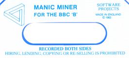 Top of cartridge artwork for Manic Miner on the Acorn BBC Micro.