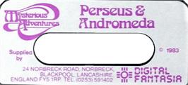 Top of cartridge artwork for Perseus And Andromeda on the Acorn BBC Micro.