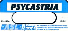 Top of cartridge artwork for Psycastria on the Acorn BBC Micro.